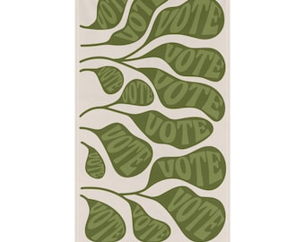 Vote Minimal Botanical Tea Towel | Voting Retro Kitchen Decor