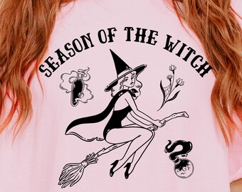 Season of the Witch Illustration T-shirt | Mystical Halloween Design Tee