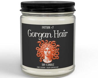 Gorgon Hair Potion Soy Candle | Glass Jar with Black Lid, 4oz 9oz