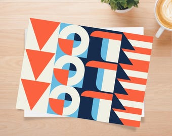 Modern Bauhaus Inspired Postcards to Voters Bundles | Get Out The Vote Letters