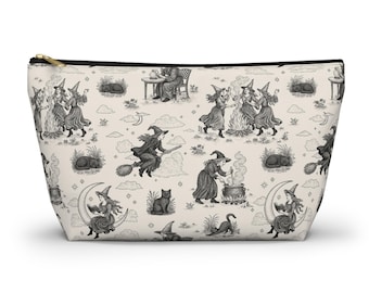 Vintage Witch Toile Accessory Pouch | Spooky T-Bottom Makeup Bag