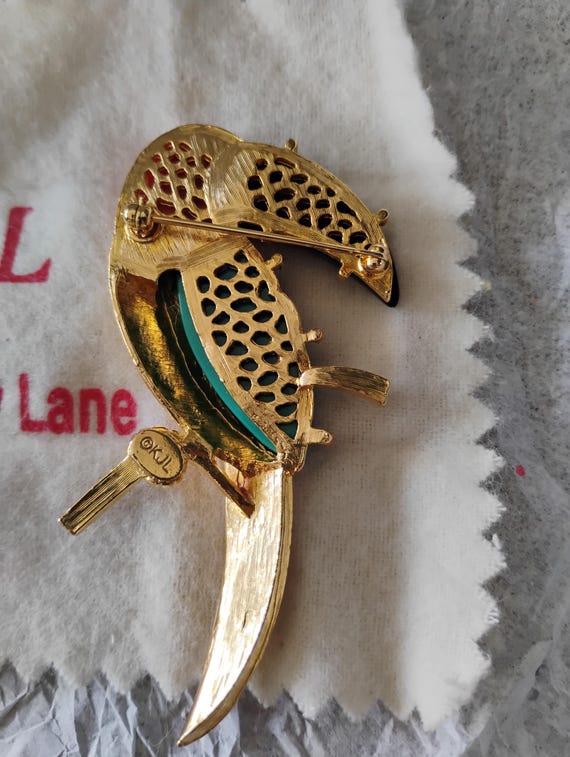 Vintage Kenneth Jay Lane Toucan Brooch – KJL Desi… - image 3