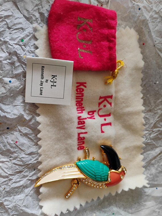 Vintage Kenneth Jay Lane Toucan Brooch – KJL Desi… - image 4