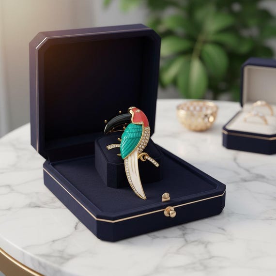 Vintage Kenneth Jay Lane Toucan Brooch – KJL Desi… - image 2