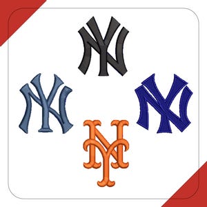 NY Monogram Embroidery Design Bundle | New York Cap Logo (Digital Download)