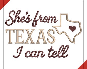 Texas Embroidered Crewneck | She's From Texas Pullover (Digital Download)