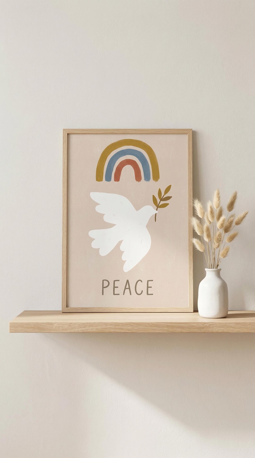 Holy Spirit Dove Print | Boho Christian Wall Art | Peace Rainbow ...