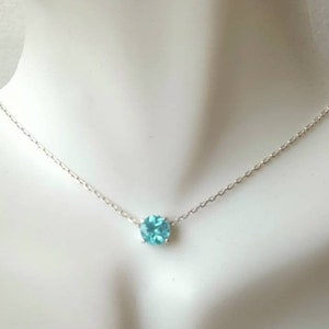 Apatite Necklace - Genuine Apatite choker necklace in Sterling Silver or Gold