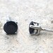 Black Onyx stud earrings - Genuine Black Onyx 5mm faceted stud earrings in Sterling Silver