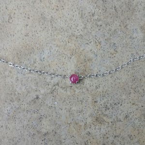 Gargantilha de rubi genuína – gargantilha de rubi de 4 mm em prata esterlina ou ouro