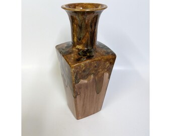 Braune Vintage Keramik Vase vom 24.02.81