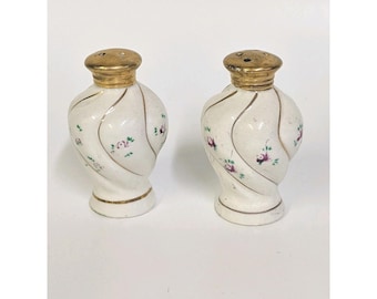 Vintage asiatische Vase handgemalte Blumen Floral Salz und Pfefferstreuer Japan