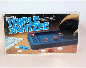 Vintage Deluxe Triple Yahtzee 1980 3X's Die Strategie -NEU-