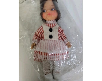Vintage 1970er Jahre Kleine Puppe Neu