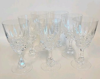 7 Stück Vintage Italienischer Kristall Glas Wein