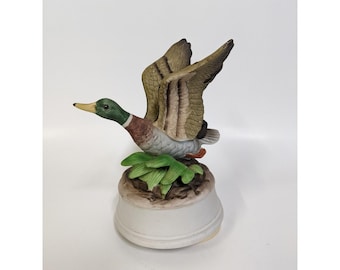 Porzellan Vogel Spieluhr Vintage