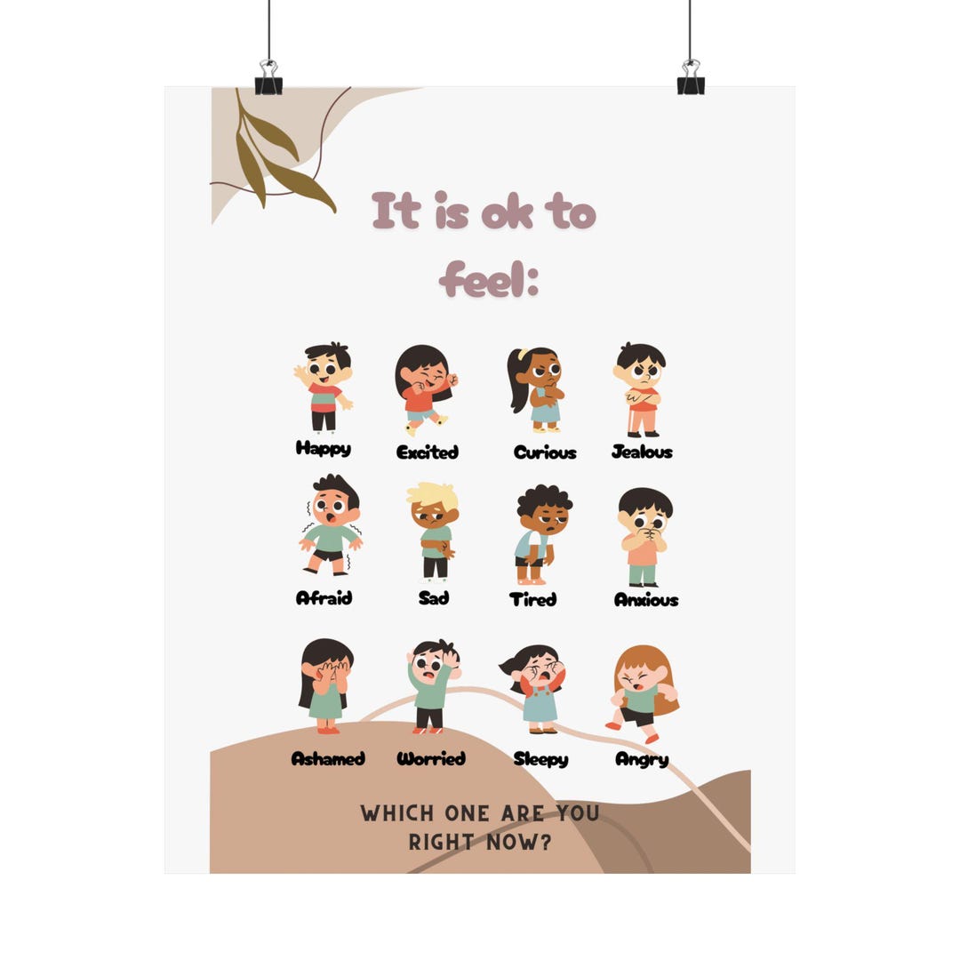 Toddler Emotions Chart Poster | Kids Room Art | Classroom Poster - Etsy UK