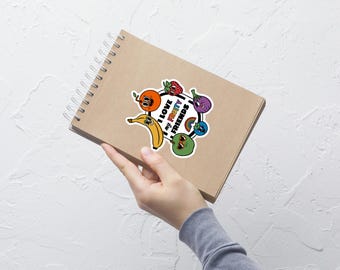 I Love My Fruity Friends: Rainbow Sticker - LGBTQIA+ Pride Gift
