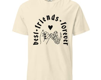 Skeleton Best Friends Forever: Tee Shirt Black Font - Friendship Gift