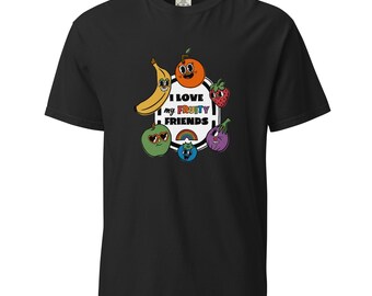I Love My Fruity Friends: Rainbow Tee Shirt - LGBTQIA+ Pride Gift - Dark Colors