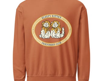 Sleepy Kitten Friendship Club: Fleece Crewneck Sweatshirt - Best Friends Gift