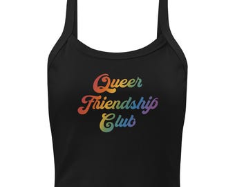 Queer Friendship Club: Rainbow Women's Tank Top - LGBTQIA+ Pride Gift - Black