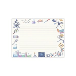 Science Doodle Note Pad Post-it® Note Pads | Chemistry Microscope Telescope Stationery 4''x 3''