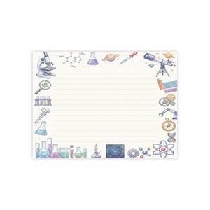 Wissenschaft Gekritzel Notizblock Post-it® Note Pads | Chemie-Mikroskop-Teleskop Briefpapier