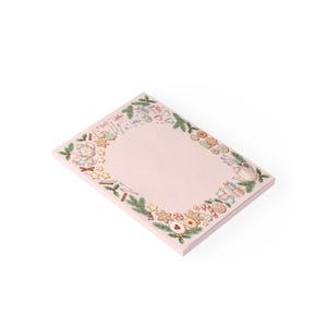 4x6 Holiday Tea & Cookies Post-it Note Pads | Festive Recipe Notes, Pink Stationery