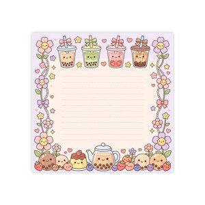 Kawaii Bubble Tea Notepad | Boba Sticky Notes (3''x 3'')