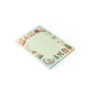 4x6 Vintage Toy Train Holiday Post-it Note Pad | Christmas Stationery