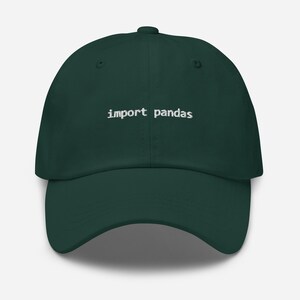 Import Pandas Python Data Science Embroidered Hat