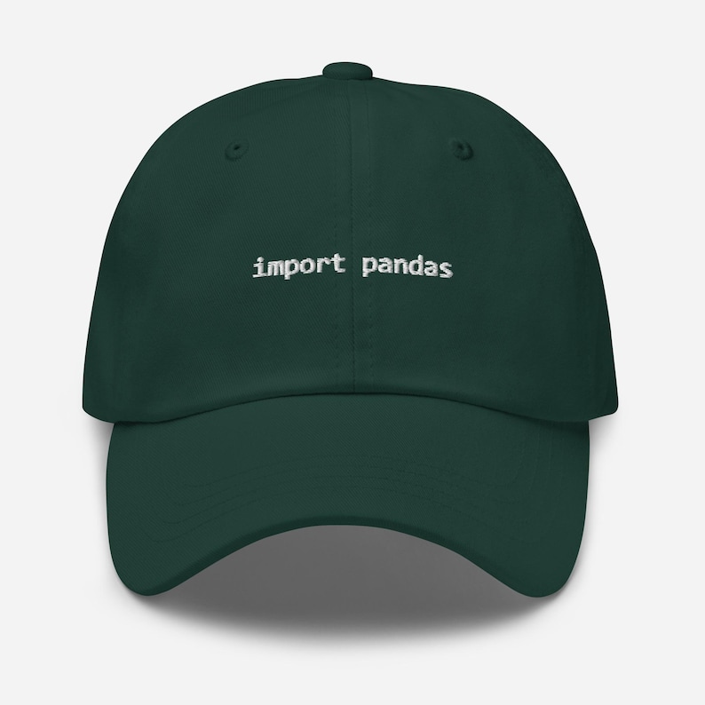 Import Pandas Python Data Science Embroidered Hat