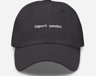 Gorra bordada de ciencia de datos de Python de Pandas