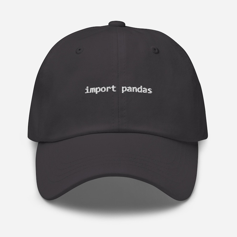 Import Pandas Python Data Science Embroidered Hat