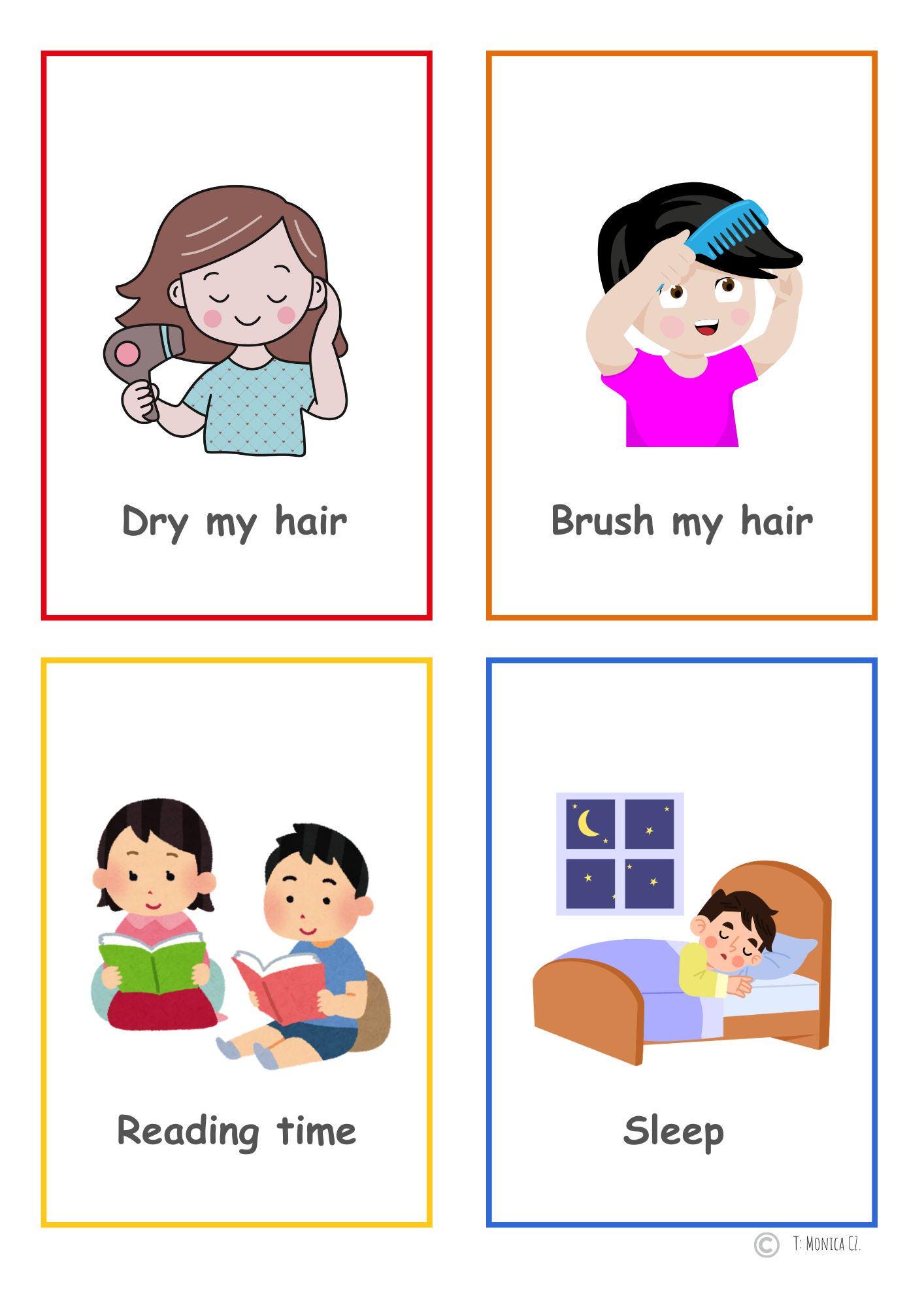 Daily Routine Flascards Daily Routines Flashcards - Etsy