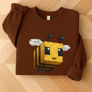 Unisex Pixel Bee Gamer Lover Sweatshirt Cozy Crewneck gift