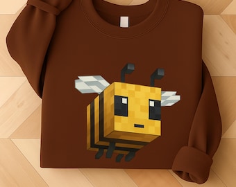 Unisex Pixel Bee Gamer Lover Sweatshirt Cozy Crewneck gift
