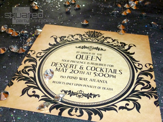 Evil Queen Gothic Fairytale Cocktail Party Invitation - DIY Printable - Once Upon a Time - Snow White Inspired Il_570xn