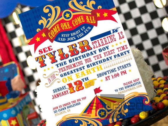 circus birthday party printable
