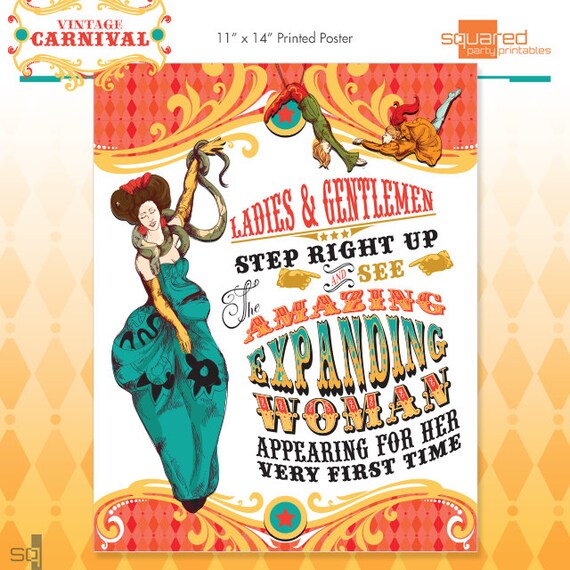 Cirque du Bebe Baby Shower Poster - Vintage Circus Shower Backdrop Poster Art - Made to Order - Art Print in Original Colors Il_570xn