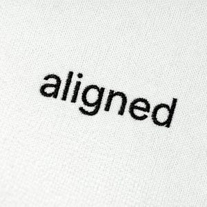 Aligned Sweatshirt, Minimalist Embroidered Crewneck, Small Text Sweatshirt, Calm Aesthetic Top, Intentional Living Style