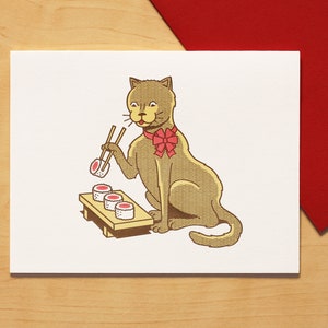 Happy Holiday Cat Hand-printed Letterpress Card