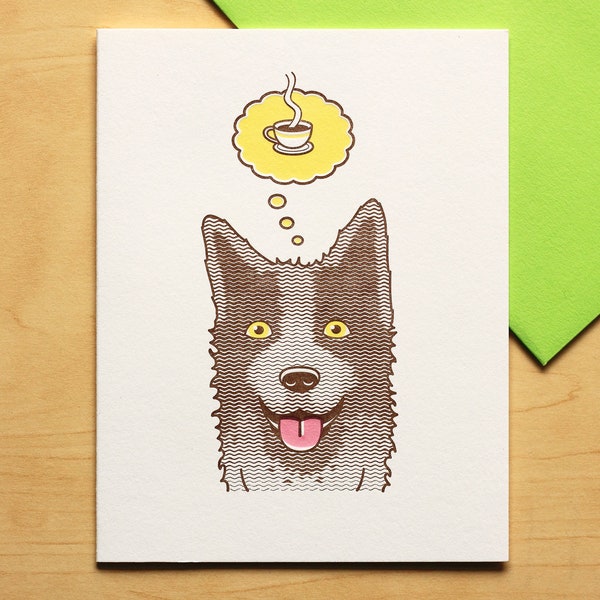 Working Dog Hand-printed Letterpress Card