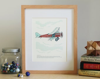 Letterpress Wall Art – Air Mail Airplane Art Print