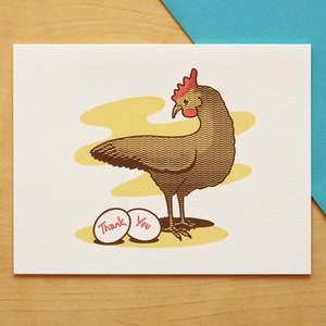 Chicken &quot;Thank You&quot; Hand-printed Letterpress Card