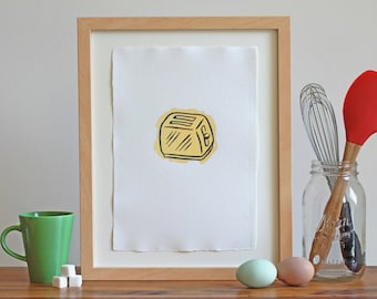 Letterpress Wall Art / Kitchen Art  – Toaster Print