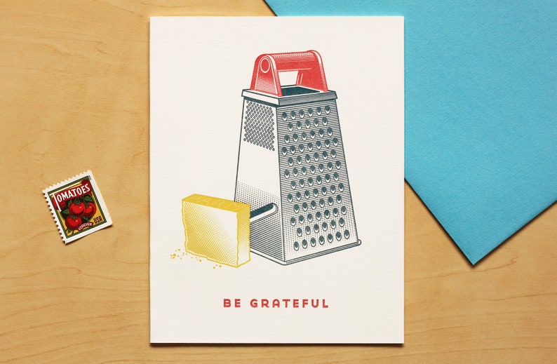 Be Grateful Hand-printed Letterpress Card image 1