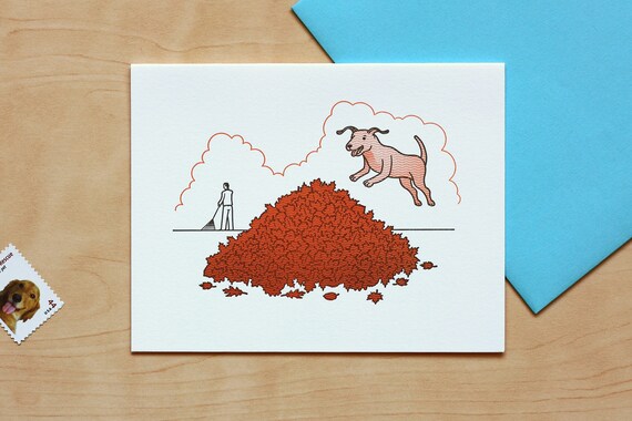 Ski Racer Dog Letterpress Card