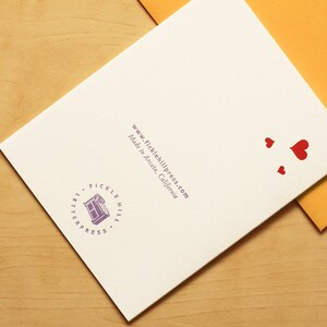 Flying Hearts Hand-printed Letterpress Card for Anniversary, Valentine's Day or Just Love image 4